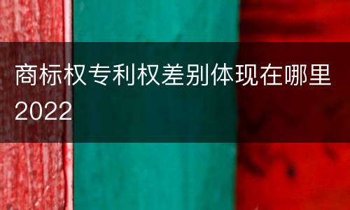 商标权专利权差别体现在哪里2022