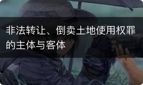 非法转让、倒卖土地使用权罪的主体与客体