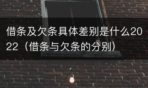 借条及欠条具体差别是什么2022（借条与欠条的分别）