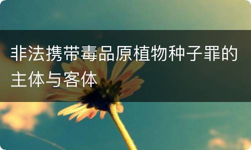非法携带毒品原植物种子罪的主体与客体