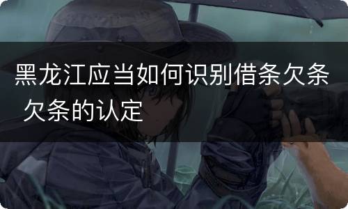 黑龙江应当如何识别借条欠条 欠条的认定