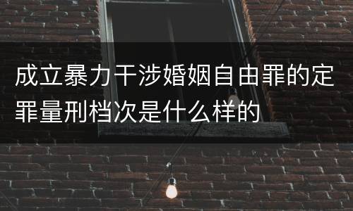 成立暴力干涉婚姻自由罪的定罪量刑档次是什么样的