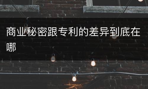 商业秘密跟专利的差异到底在哪