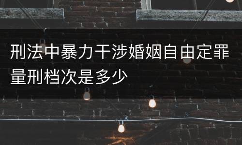 刑法中暴力干涉婚姻自由定罪量刑档次是多少