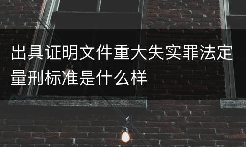 出具证明文件重大失实罪法定量刑标准是什么样
