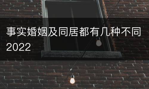 事实婚姻及同居都有几种不同2022
