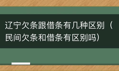 辽宁欠条跟借条有几种区别（民间欠条和借条有区别吗）