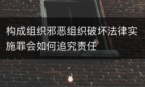 构成组织邪恶组织破坏法律实施罪会如何追究责任