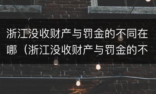 浙江没收财产与罚金的不同在哪（浙江没收财产与罚金的不同在哪里）