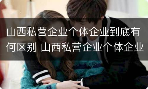 山西私营企业个体企业到底有何区别 山西私营企业个体企业到底有何区别呢