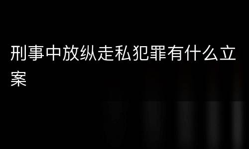 刑事中放纵走私犯罪有什么立案