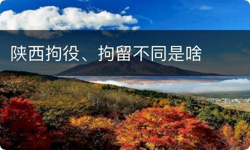 陕西拘役、拘留不同是啥