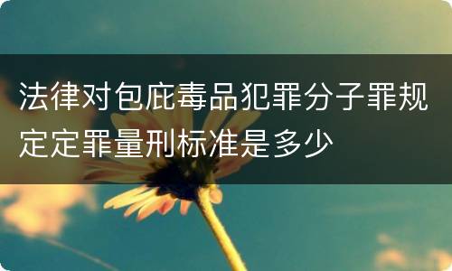 法律对包庇毒品犯罪分子罪规定定罪量刑标准是多少