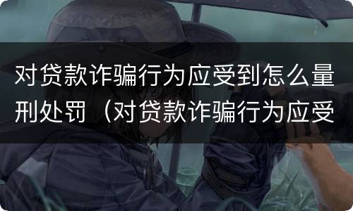 对贷款诈骗行为应受到怎么量刑处罚（对贷款诈骗行为应受到怎么量刑处罚呢）