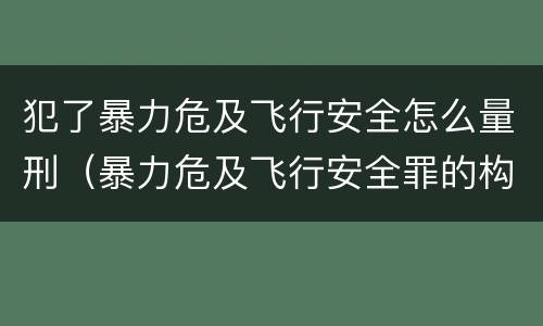 犯了暴力危及飞行安全怎么量刑（暴力危及飞行安全罪的构成要件）