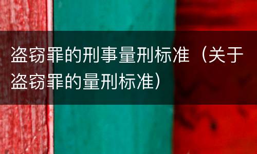 盗窃罪的刑事量刑标准（关于盗窃罪的量刑标准）