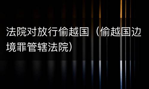 法院对放行偷越国（偷越国边境罪管辖法院）