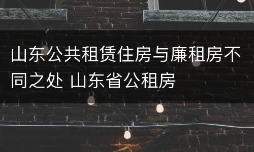 山东公共租赁住房与廉租房不同之处 山东省公租房