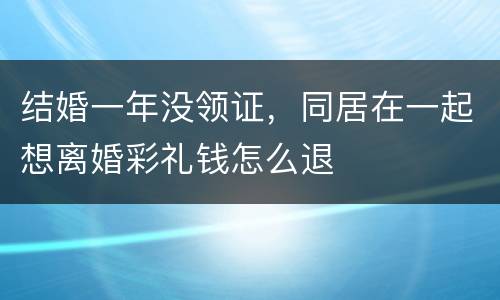 结婚一年没领证，同居在一起想离婚彩礼钱怎么退