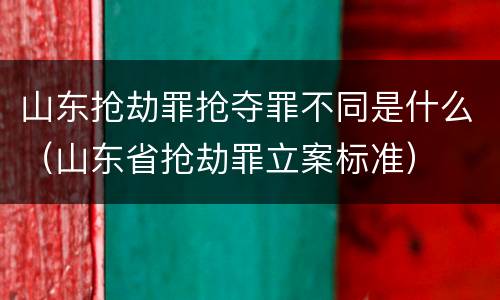山东抢劫罪抢夺罪不同是什么（山东省抢劫罪立案标准）