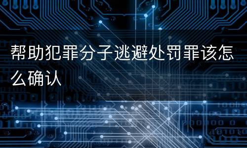 帮助犯罪分子逃避处罚罪该怎么确认