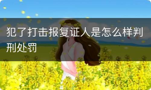 犯了打击报复证人是怎么样判刑处罚