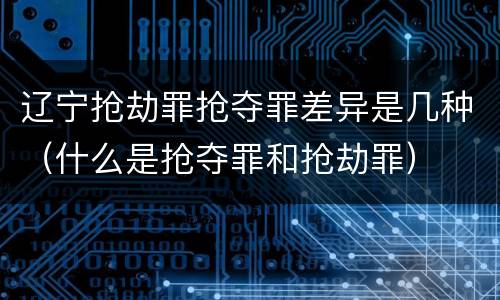 辽宁抢劫罪抢夺罪差异是几种（什么是抢夺罪和抢劫罪）