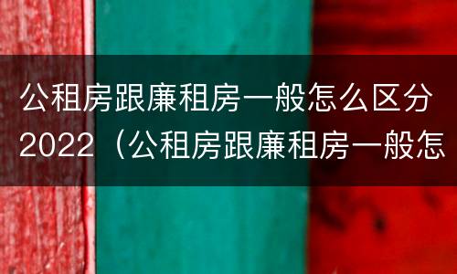 公租房跟廉租房一般怎么区分2022（公租房跟廉租房一般怎么区分2022年的）