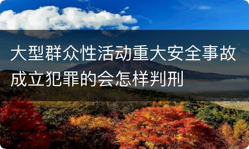大型群众性活动重大安全事故成立犯罪的会怎样判刑