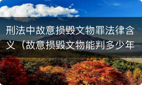刑法中故意损毁文物罪法律含义（故意损毁文物能判多少年）