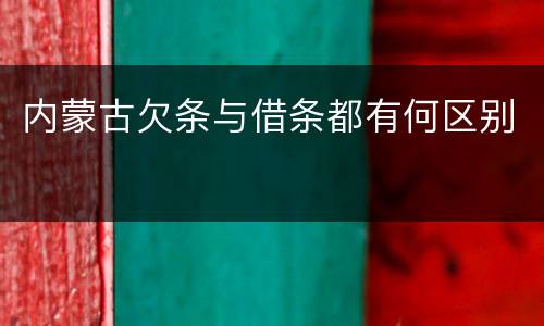 内蒙古欠条与借条都有何区别