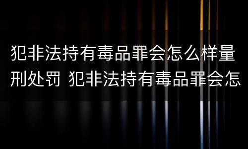 犯非法持有毒品罪会怎么样量刑处罚 犯非法持有毒品罪会怎么样量刑处罚