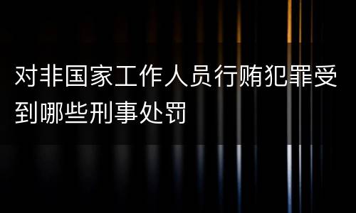 对非国家工作人员行贿犯罪受到哪些刑事处罚