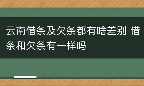 云南借条及欠条都有啥差别 借条和欠条有一样吗