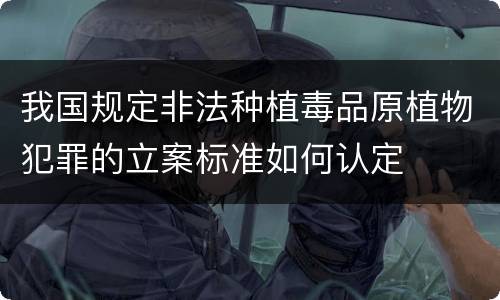 我国规定非法种植毒品原植物犯罪的立案标准如何认定