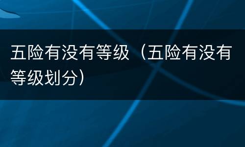 五险有没有等级（五险有没有等级划分）