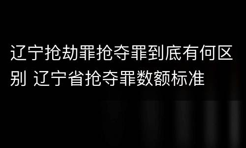 辽宁抢劫罪抢夺罪到底有何区别 辽宁省抢夺罪数额标准