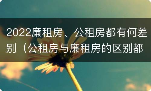2022廉租房、公租房都有何差别（公租房与廉租房的区别都在此,别再搞错了!）