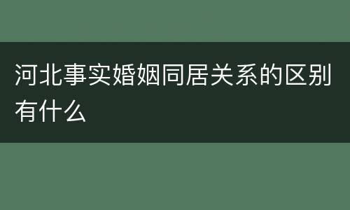 河北事实婚姻同居关系的区别有什么