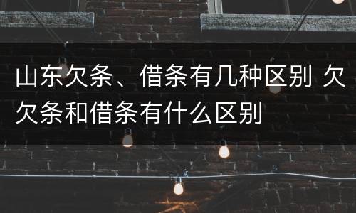 山东欠条、借条有几种区别 欠欠条和借条有什么区别