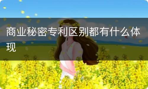 商业秘密专利区别都有什么体现
