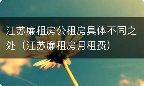 江苏廉租房公租房具体不同之处（江苏廉租房月租费）