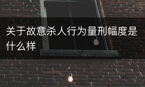 关于故意杀人行为量刑幅度是什么样