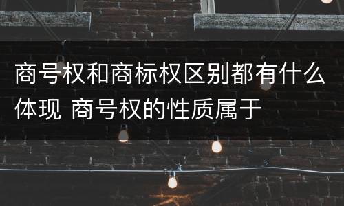 商号权和商标权区别都有什么体现 商号权的性质属于