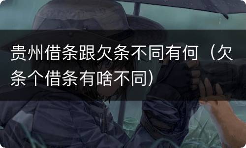 贵州借条跟欠条不同有何（欠条个借条有啥不同）
