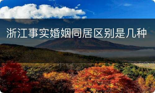 浙江事实婚姻同居区别是几种