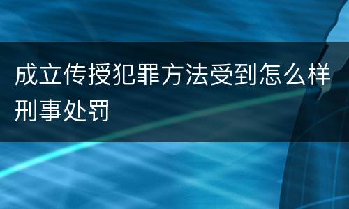 成立传授犯罪方法受到怎么样刑事处罚