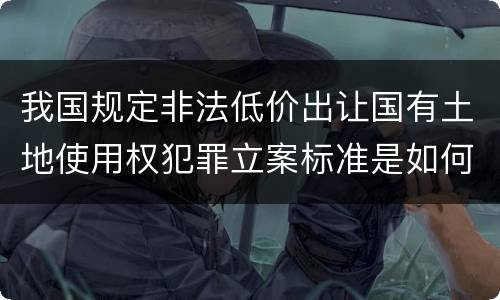 我国规定非法低价出让国有土地使用权犯罪立案标准是如何规定