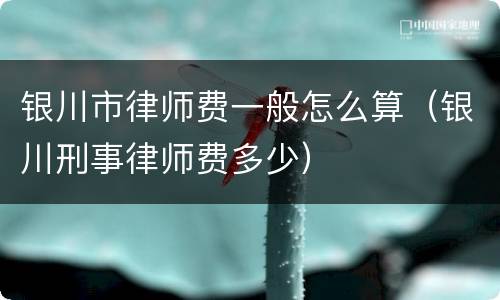 银川市律师费一般怎么算（银川刑事律师费多少）
