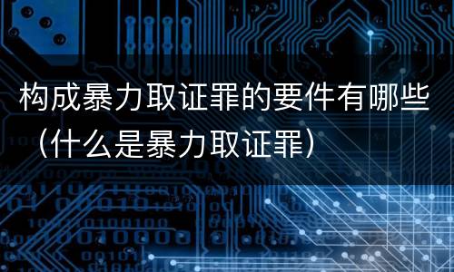 构成暴力取证罪的要件有哪些（什么是暴力取证罪）